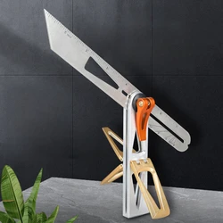 Scriber Ruler Woodworking Measuring Scribing Stainless Steel Adjustable High-Precision Multifunctional Combination Mobile