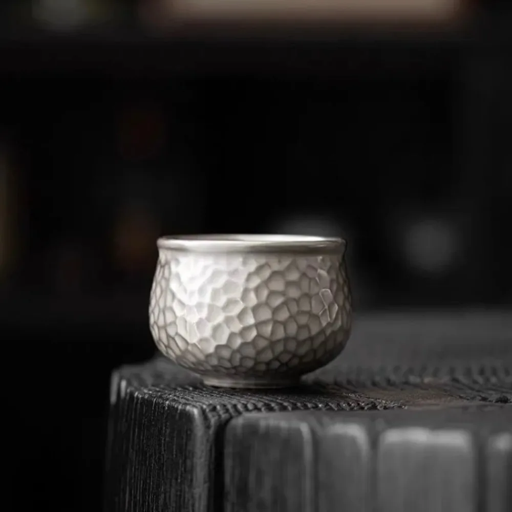 الملمس المطروق الفضة التذهيب إبريق الشاي طقم هدايا اليدوية تصفية الكونغ فو فنجان شاي مقاومة للحرارة إبريق شاي الكونغ فو الصغيرة #3