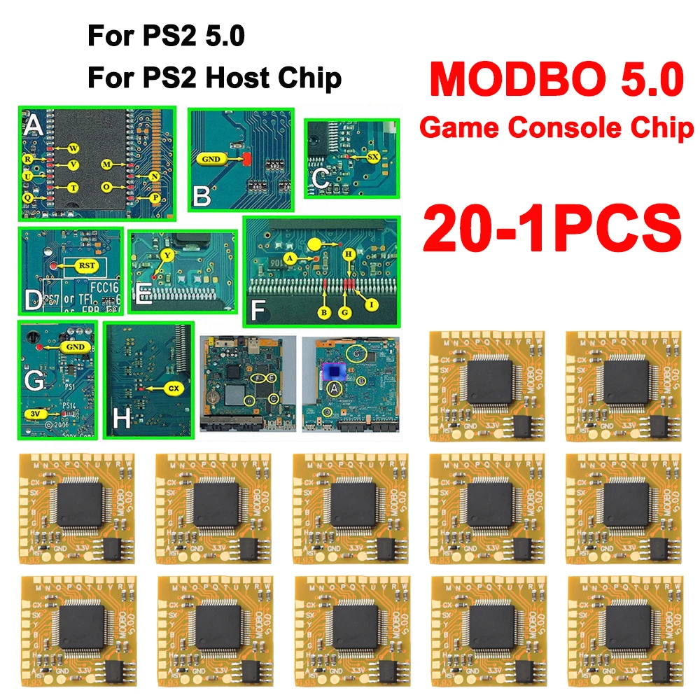 For PS2 Modchip FMCB Function MODBO 5.0 Game Console Chip Direct Read Hard Drive Host Chip for PS2 5.0 for PS2 Host Chip New