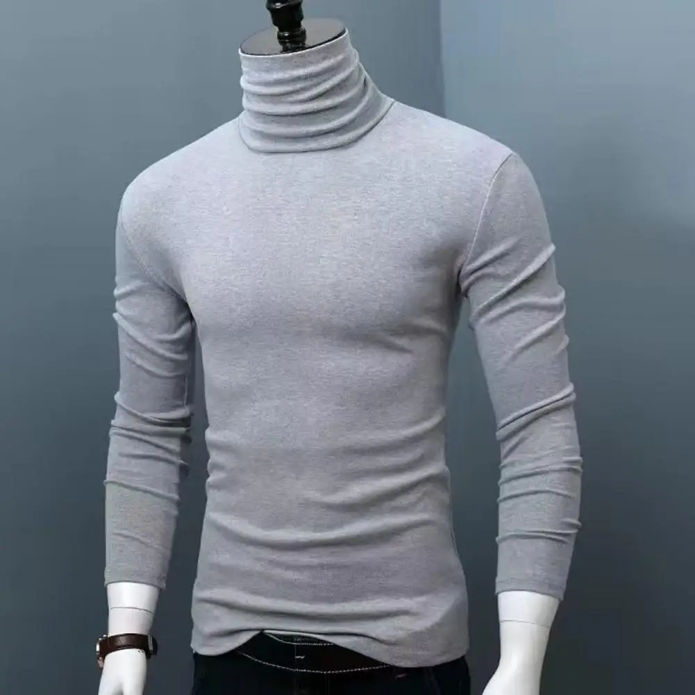 2026 Dolcevita da uomo Pullover Top Collo alto a maniche lunghe Camicia base da uomo T-shirt slim fit Semplice autunno e inverno Abbigliamento caldo