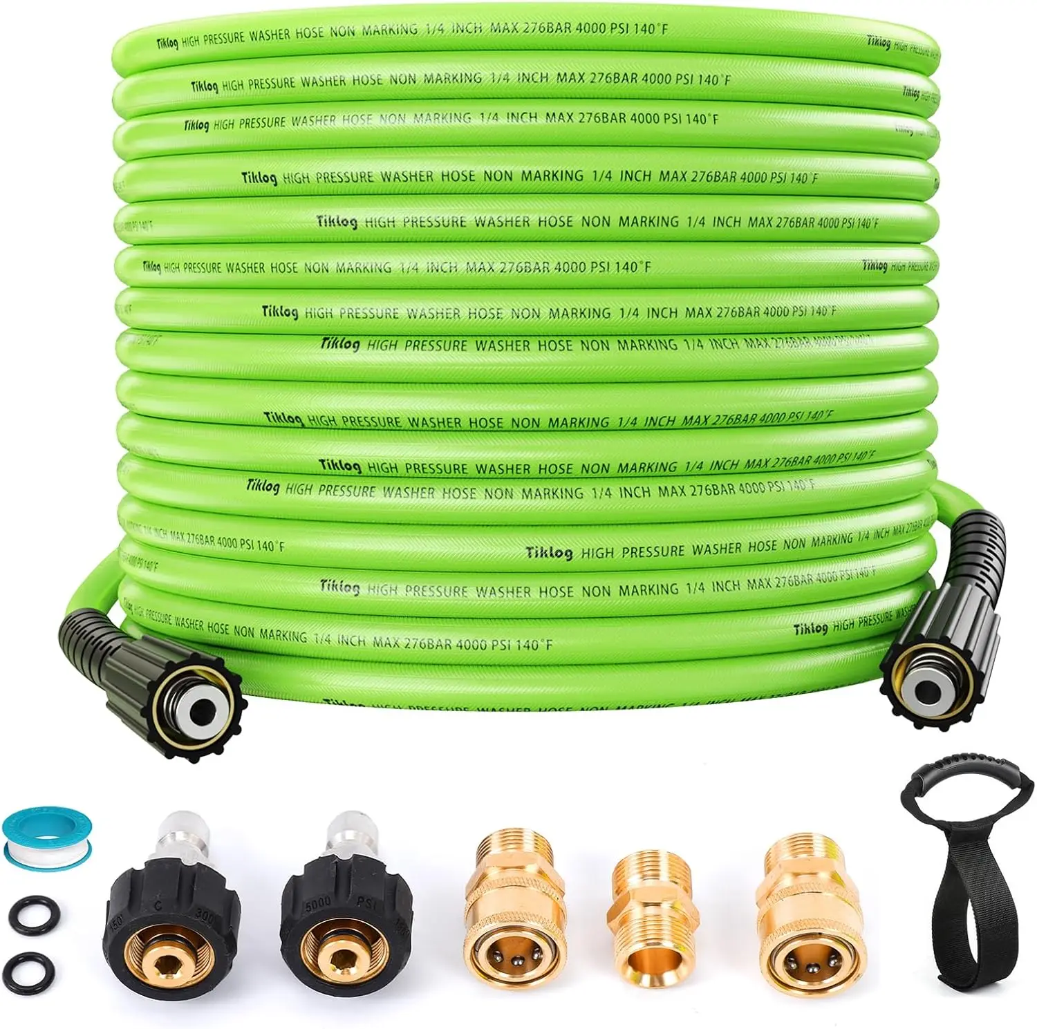 NEW Pressure Washer Hose 50 FT 1/4”, 4000 PSI Kink Resistant High Pressure Replacement Hose M22 14mm Thread