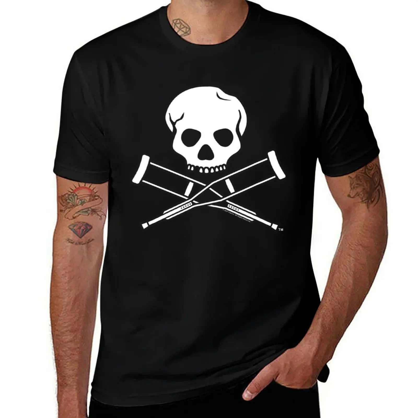 Jackass Skull And Crutches Logo New T-Shirt Trendy Pattern for Men T-Shirt