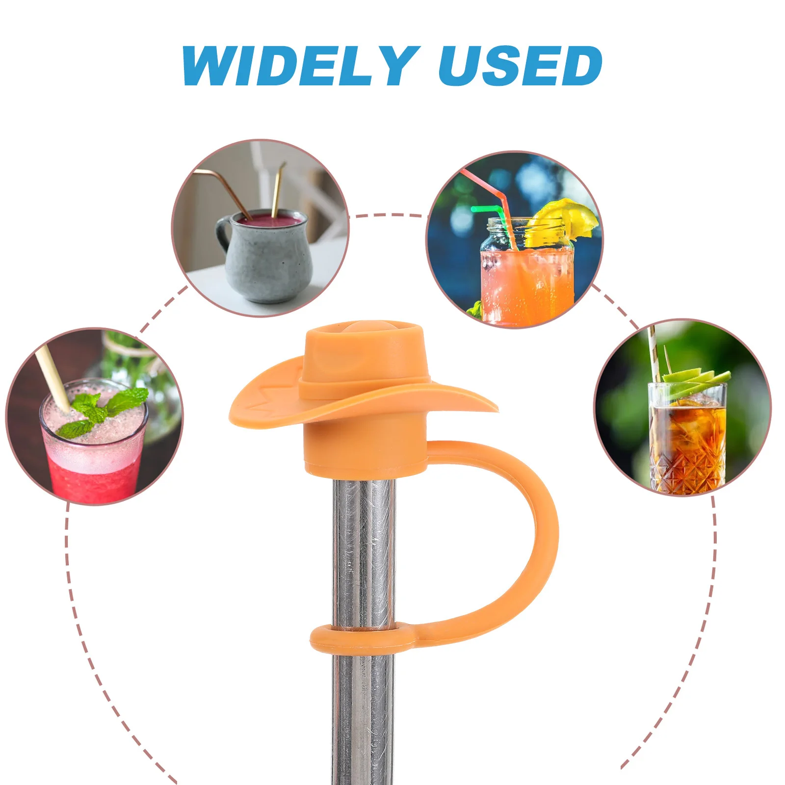 

6Pcs Silicone Straw Covers Cap Practical Sealing Solution for Beverage Straws Drinking Straw Cover Tips for Straws