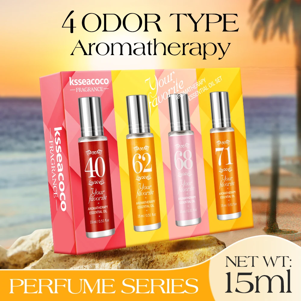 مجموعة عطور صغيرة محمولة، 4 علبة هدايا عطور، تصميم قابل للطي، عطر رقيق، هدية رائعة 0.51 أونصة سائلة لكل منها (قطعة واحدة) #1