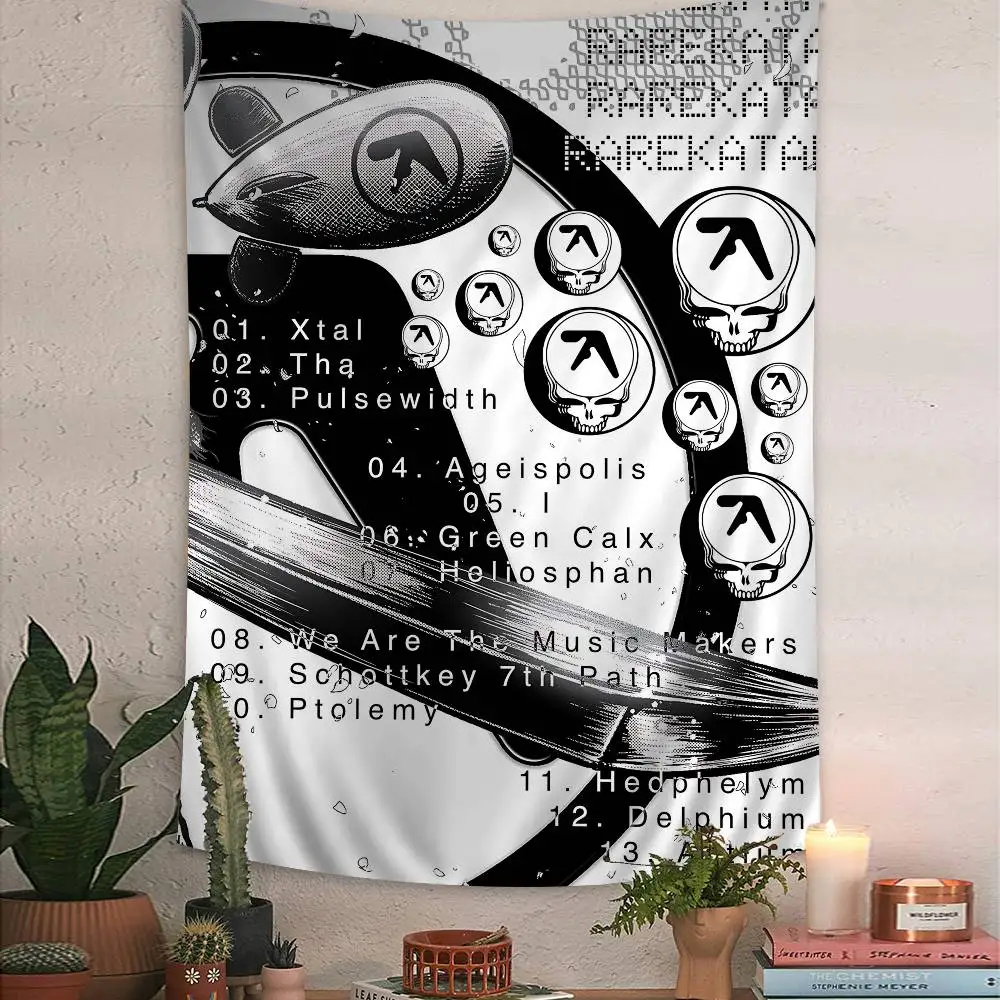 classic A-Aphex T-Twin Electronic Music Hippie Wall Hanging Tapestries Bohemian Wall Tapestries Mandala INS Home Decor
