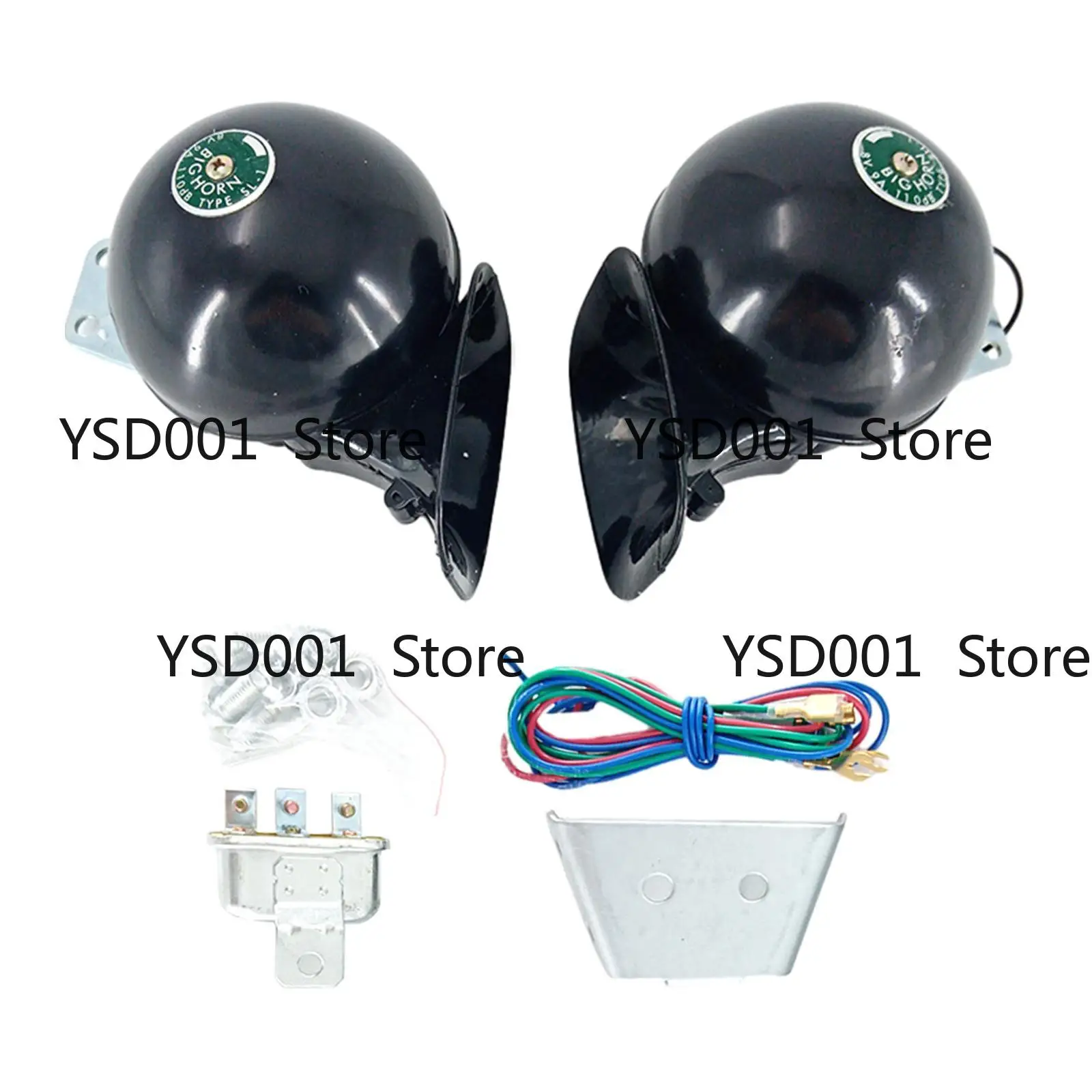 Electric Snail Horn Universal with Relay Harness Durable Waterproof Car Horn High Low Tone for Motorcycle Boat Car Truck