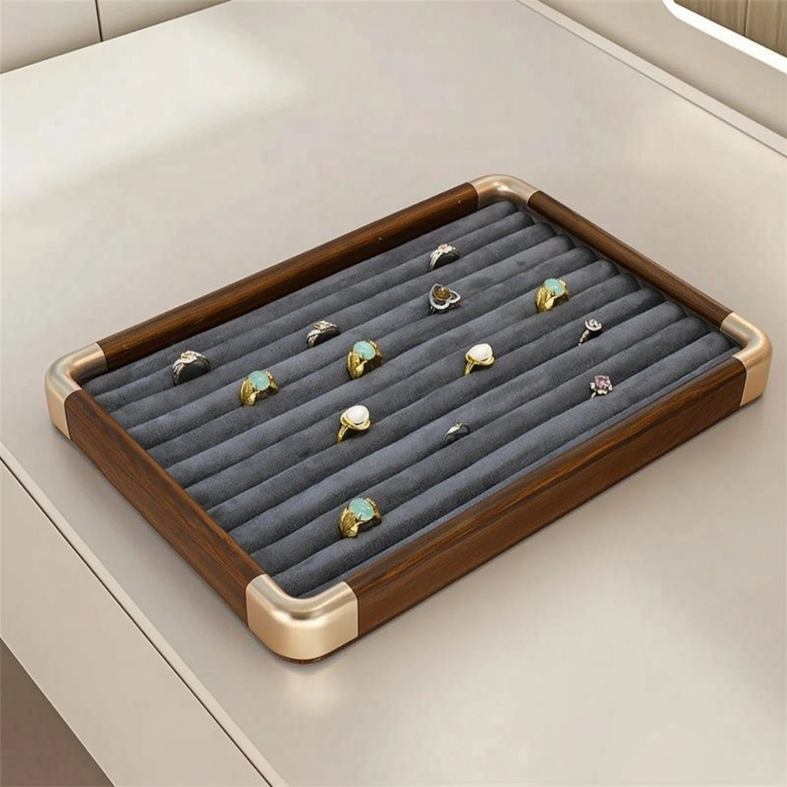 Jewelry Display Tray Elegant Jewelry Organizer Tray Sturdy Delicate for Dressing Table, Boutique Counter