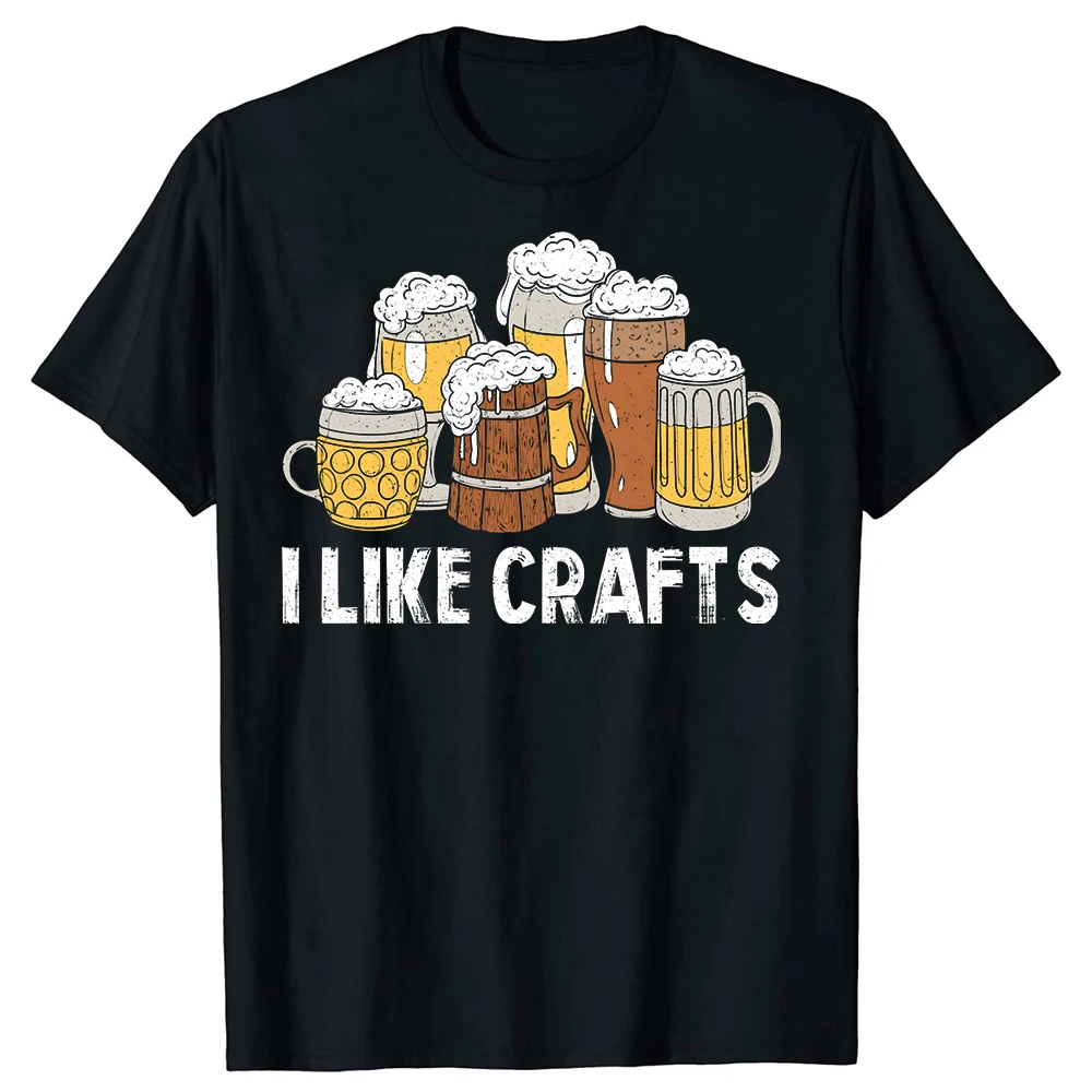 I Like Crafts Beer Vintage 100% Baumwolle Mode T-Shirts Herren Bedrucktes T-Shirt Locker Übergroß Streetwear Hip Hop Unisex T-Shirt – Detail 2