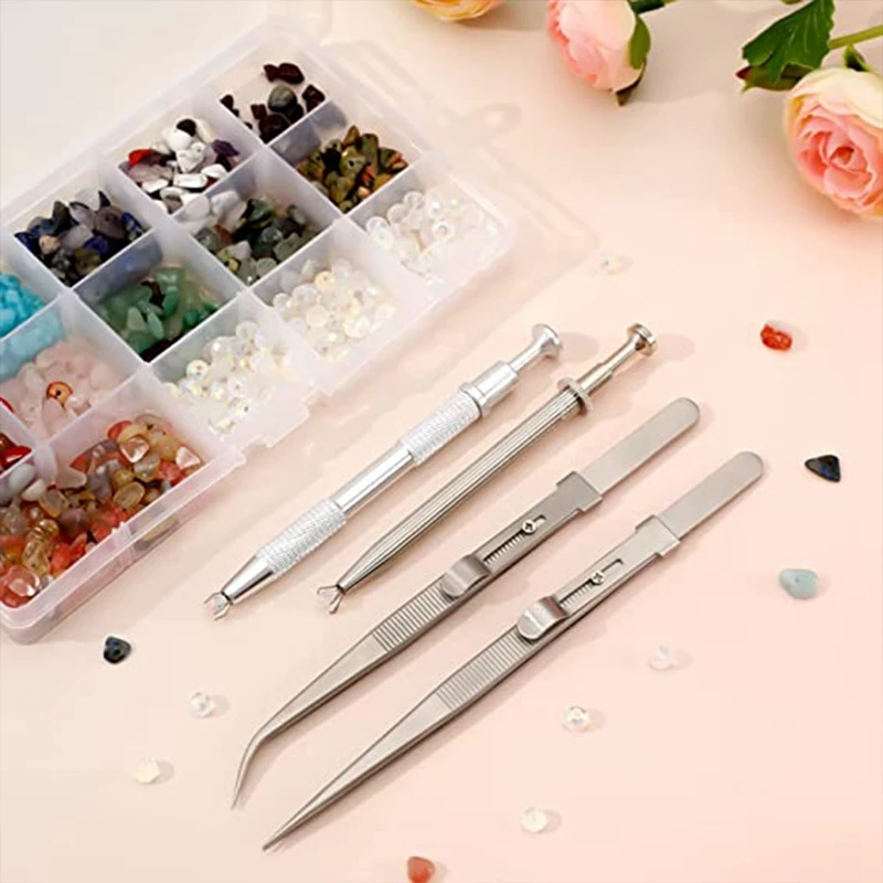 Multipurpose Tweezers Jewelry Tool Gem Holder Diamond Jewelry Tweezers Set Of 4 Extra Fine Tweezer