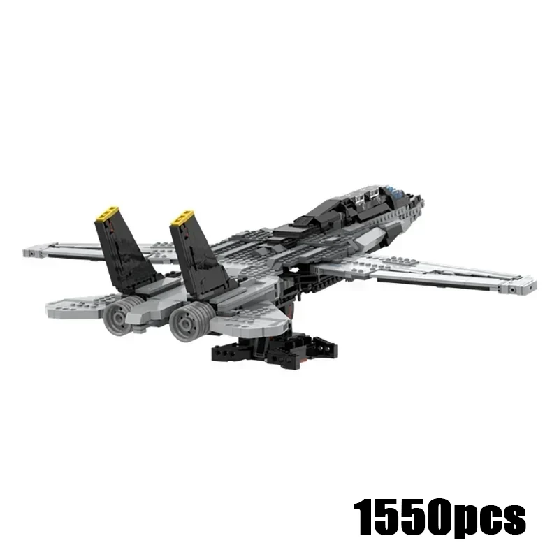 

Moc Building Bricks Military Aircraft Model F-14 Tomcat Fighter Technology Modular Blocks Gifts Christmas Toys DIY Sets Assembly