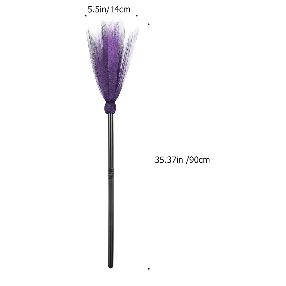 2pcs Witch Broom Prop Lightweight Portable Halloween Decoration For Kids Women Men Costume Party Decor Broomstick