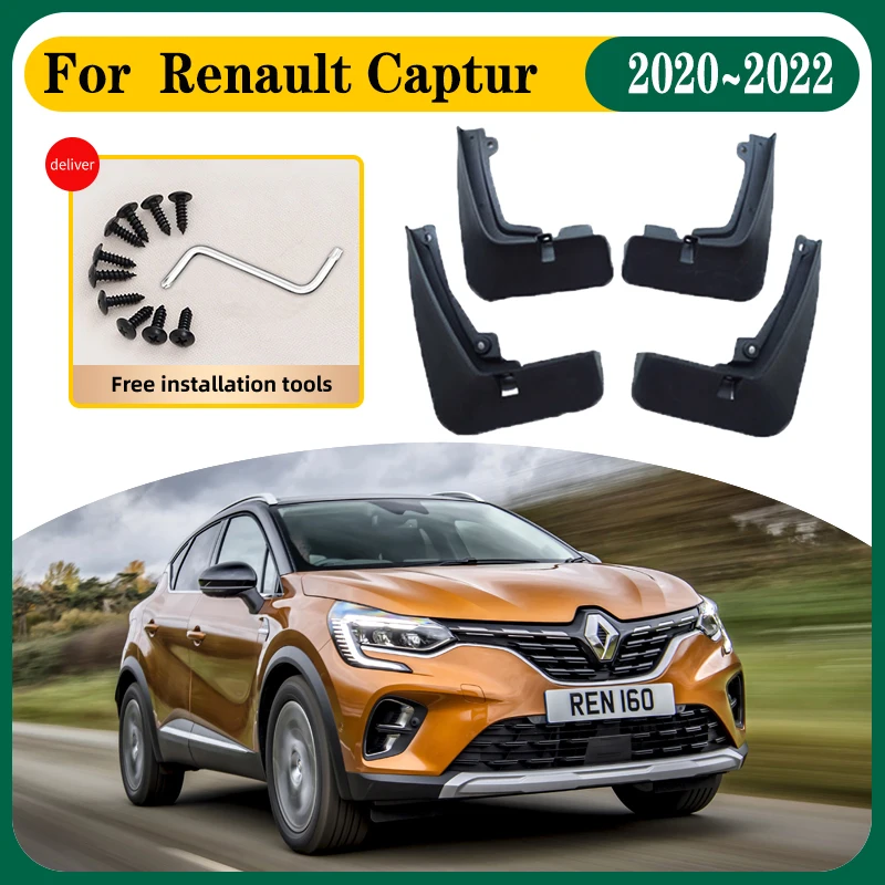 

4 PCS Car Mudguards For Renault Captur Accessories 2020 2021 2022 Atuo Mud Flaps Splash Guard Front Rear Fenders Car Accessories