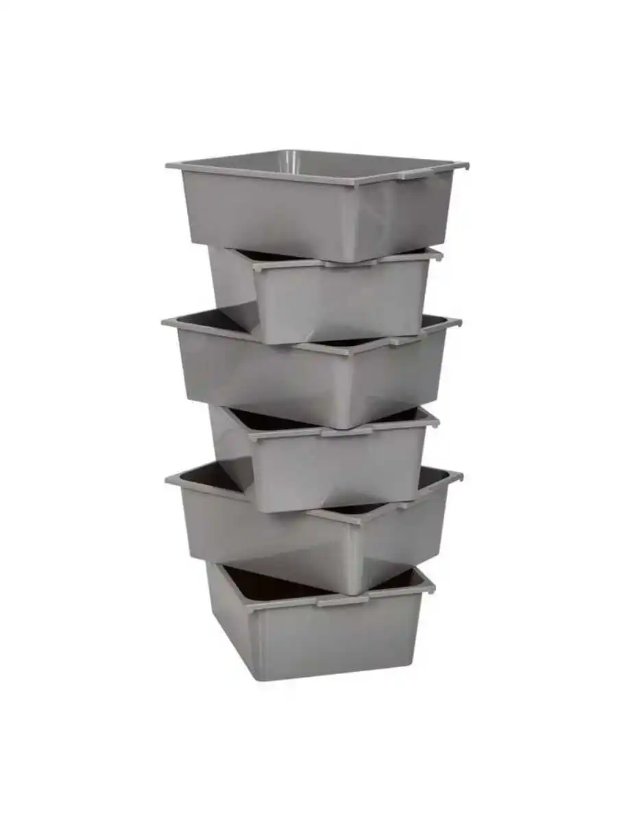 6-Bin Rolling Storage or Craft Cart, Grey