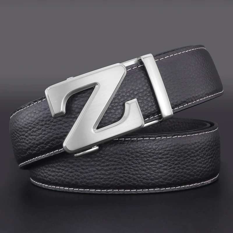 

High Quality Z Letter Belt Men Fashion Designer Buckle Leather Belt Male Cowhide Young Men Belts For Men Jeans Cow Waist Strap