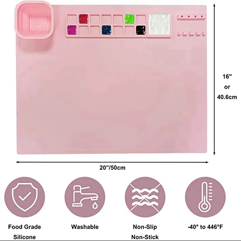 1 buah bantalan lukisan silikon pemegang kuas kerajinan bantalan silikon multifungsi seni lukisan seni tanah liat tikar grafiti dapat dicuci