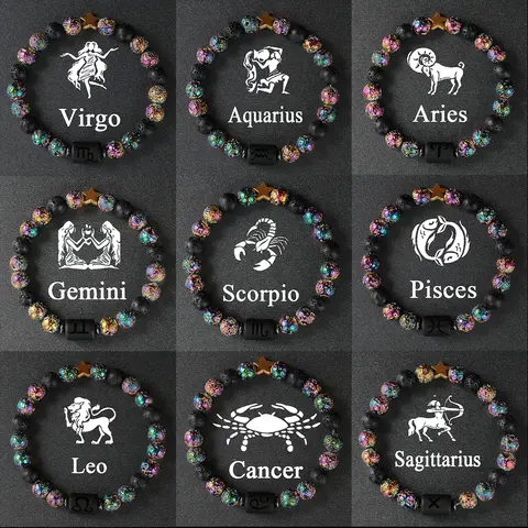 Constellation lover Aries Taurus Gemini Cancer Leo Virgo Libra Scorpio Sagittarius Capricorn Aquarius Pisces bracelet women men