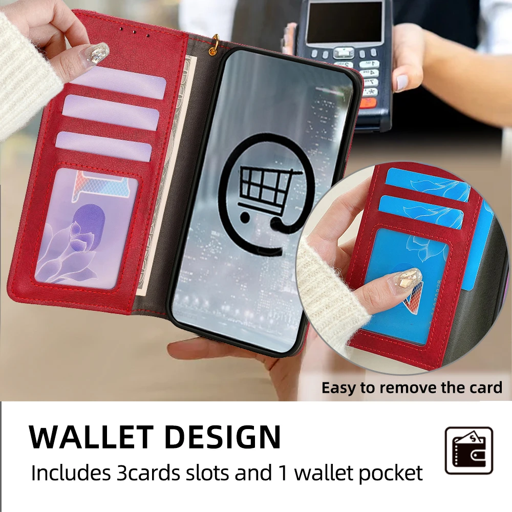Card Slots Leather Flip Phone Case for Xiaomi Redmi 9A 9AT 9C A1 A2 Plus Note 9T 9S 9 Pro Max Prime Zipper Wallet Case Lanyard