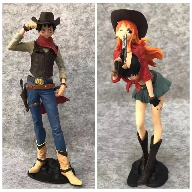 ONE PIECE Cowboy Luffy Nami Monkey D. Luffy Roronoa Zoro Portgas·D· Ace Statue PVC Action Figure Collectible Model Toy Boxed