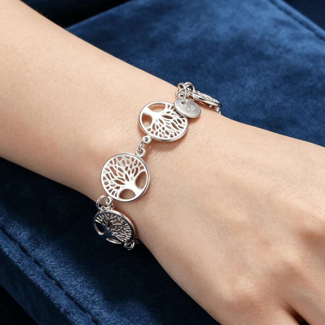 Bracelet de luxe en argent Sterling 925 pour femmes, superbe bracelet à fleurs d'arbre, bijoux de mode pour fête de mariage, cadeaux de vacances