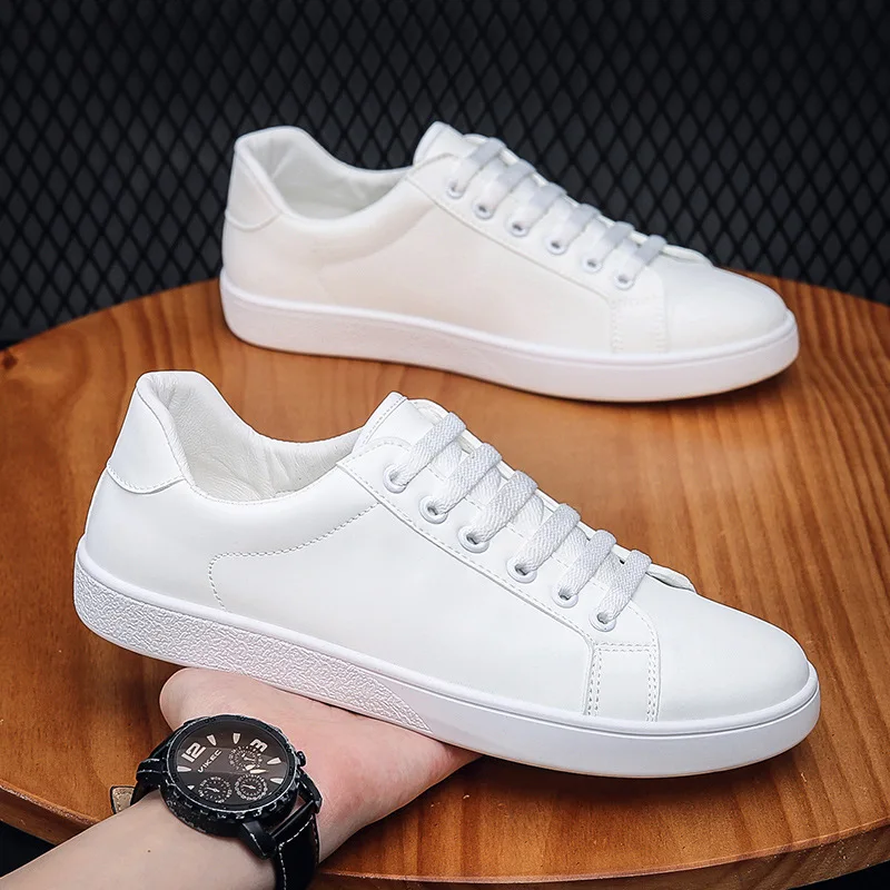 Men\'s Korean Style White Shoes Autumn New Fashion Casual Sneakers Trend Non-slip Lightweight Comfort Flats Sapatos Masculinos