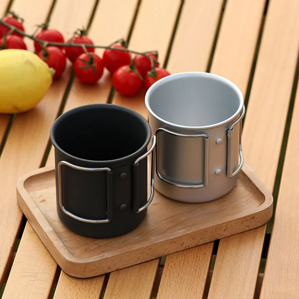 

Collapsible Camping Cup Outdoor Folding Water Mug Portable Drinkware Aluminum Stainless Travel Picnic Accessories Beverage