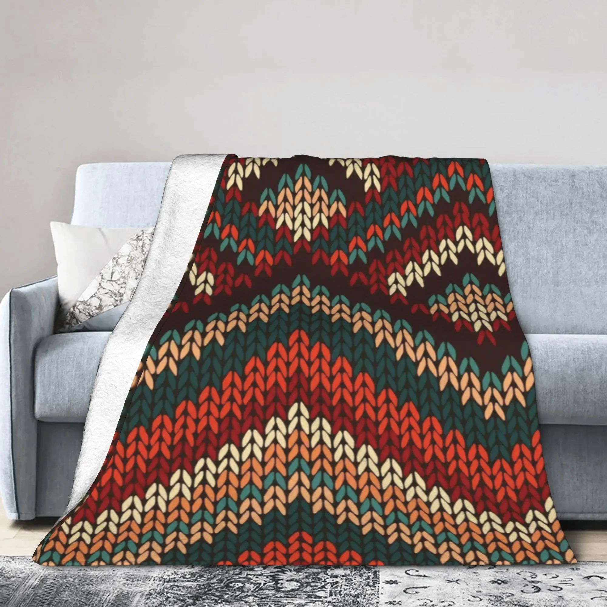 Custom Morocco Culture Style Blanket Soft Flannel Fleece Warm Tifinagh Amazigh Throw Blankets for Home Bedroom Couch Bedspreads