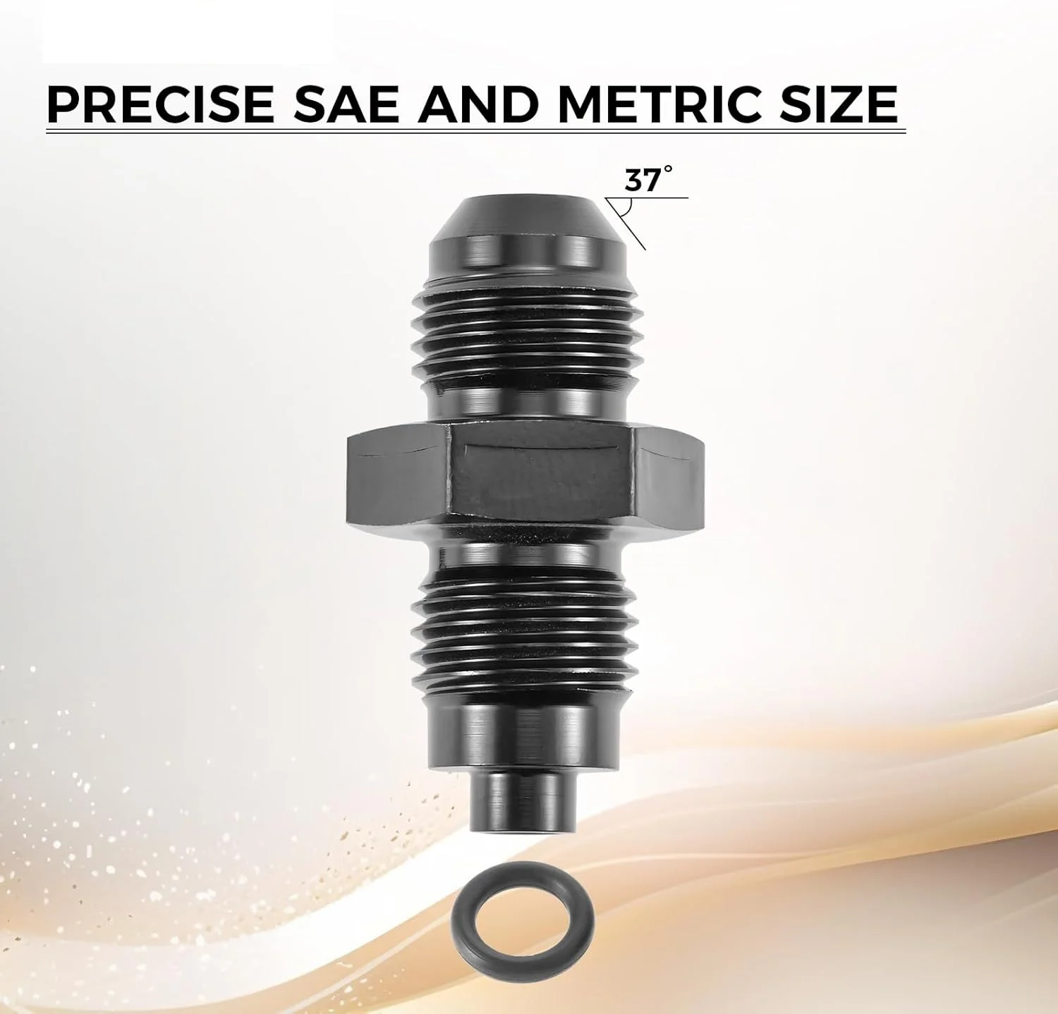 6AN Male Flare To M14x1.5 O Ring Seal Power Steering Adapter Fitting Connector Aluminum Black for Fuel Filters Power Steering
