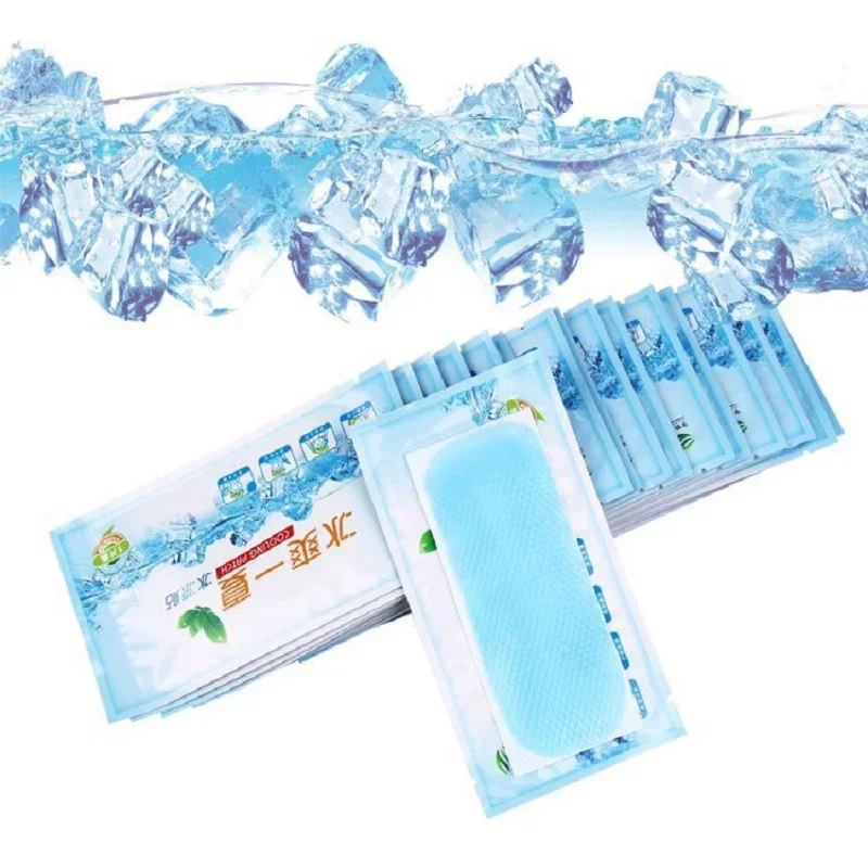 Koorts Cooling Patch Lage Temperatuur Ijs Gel Pad Antipiretische Sticker Verlichten Zomer Zonnesteek Kiespijn Medische Pads 10 Stuks