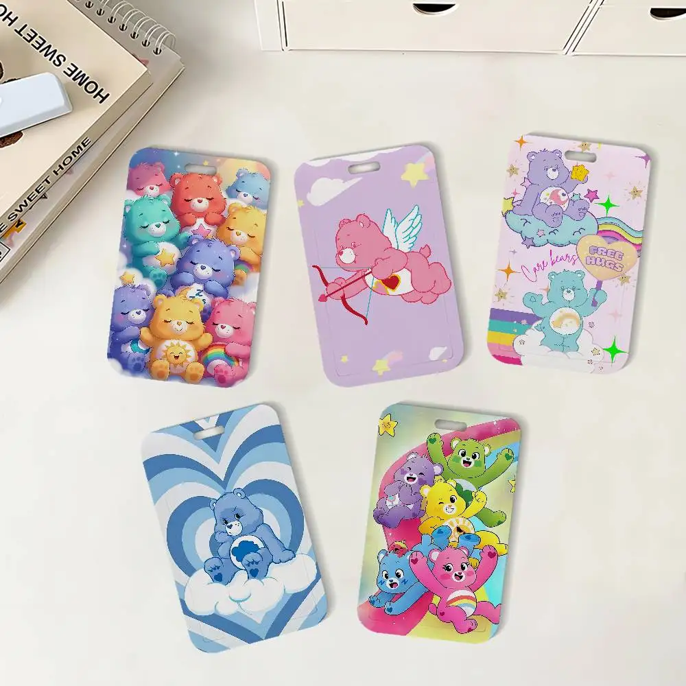 Cartoon C-Cear B-Bears Cute ID Badge Holder With Lanyard Neck Strap For Office School Name Card Credentials Case