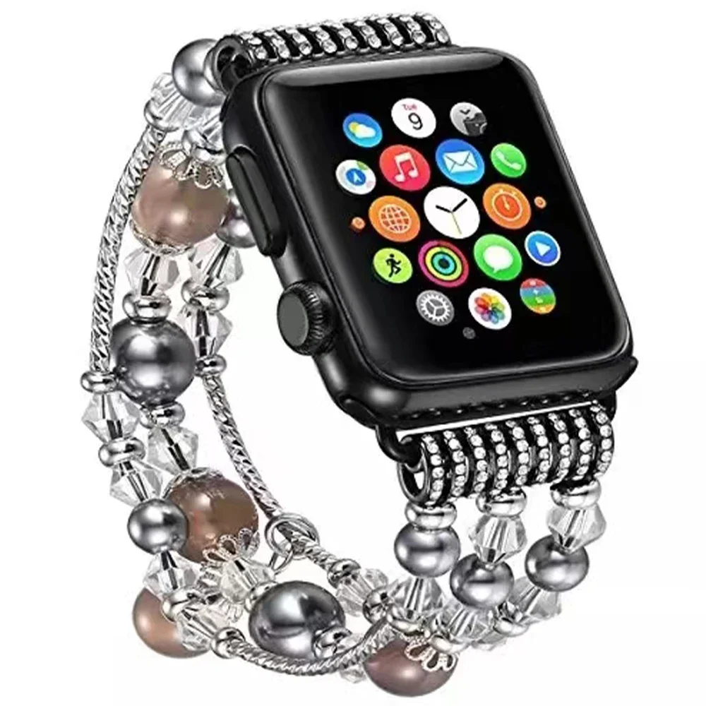 เครื่องประดับสร้อยข้อมือสําหรับ Apple Watch Band 44 มม.45 มม.49 มม.42 มม.46 มม.40 มม.41 มม.สายรัดข้อมือ iWatch Series Ultra 10 9 8 7 6 5 4 SE