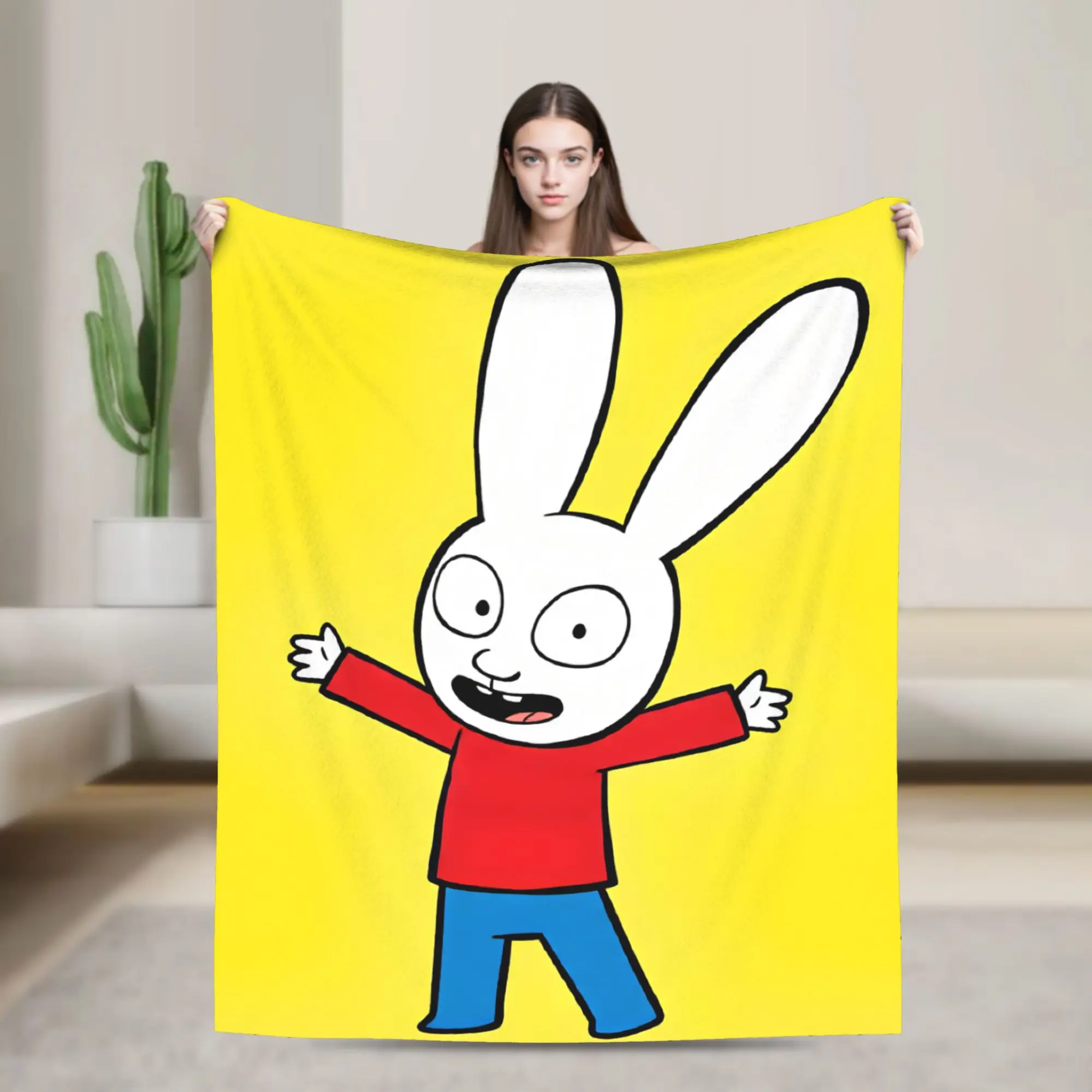 Simon Super Rabbit  Soft Blanket  Novelty Travel Throw Blanket Couch Bed Flannel Bedspread Sofa Bed Cover