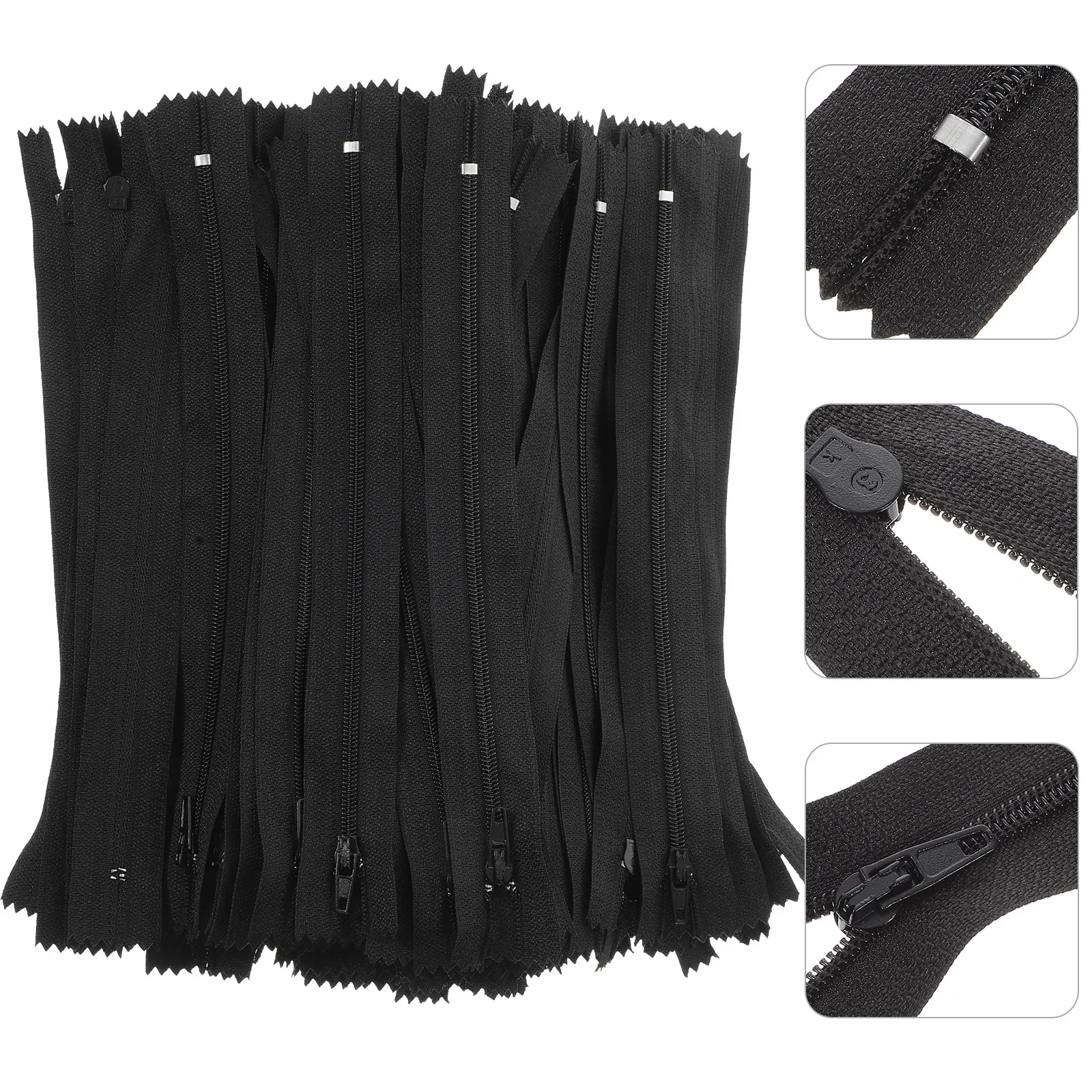 

100Pcs Self-Locking Nylon Invisible Zippers for Tailor Sewing Bags Clothing Replacement Invisible Zipper Sewing Crafts