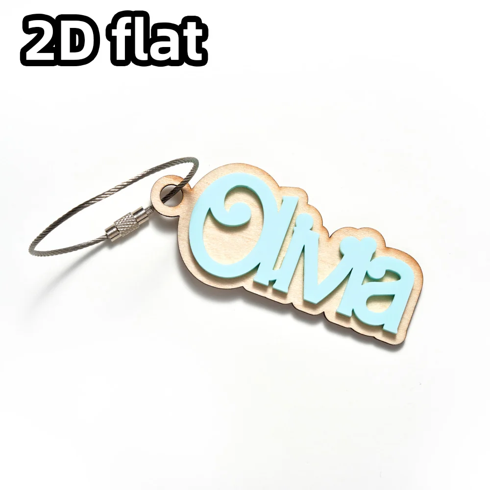 قطعة واحدة من سلسلة المفاتيح المخصصة - اسم خشبي محفور بالليزر مخصص هدايا فريدة للاستخدام اليومي والمراهقين