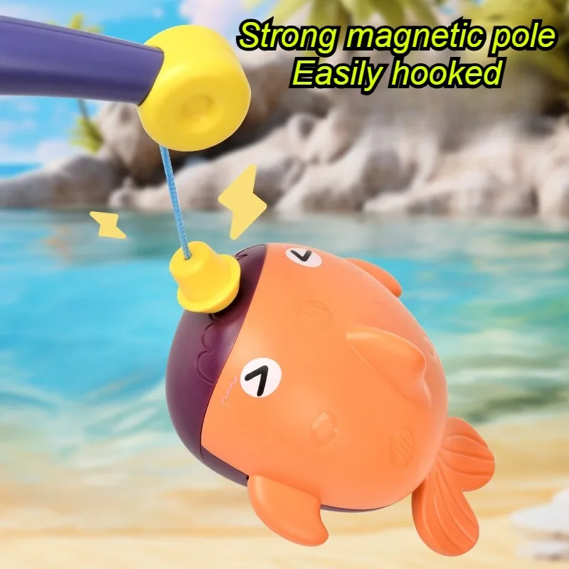 아기 물놀이 낚시 장난감 아기 물놀이 목욕 장난감 세트 손과 눈의 협응 훈련 스프링 물고기 부모-자녀 상호작용