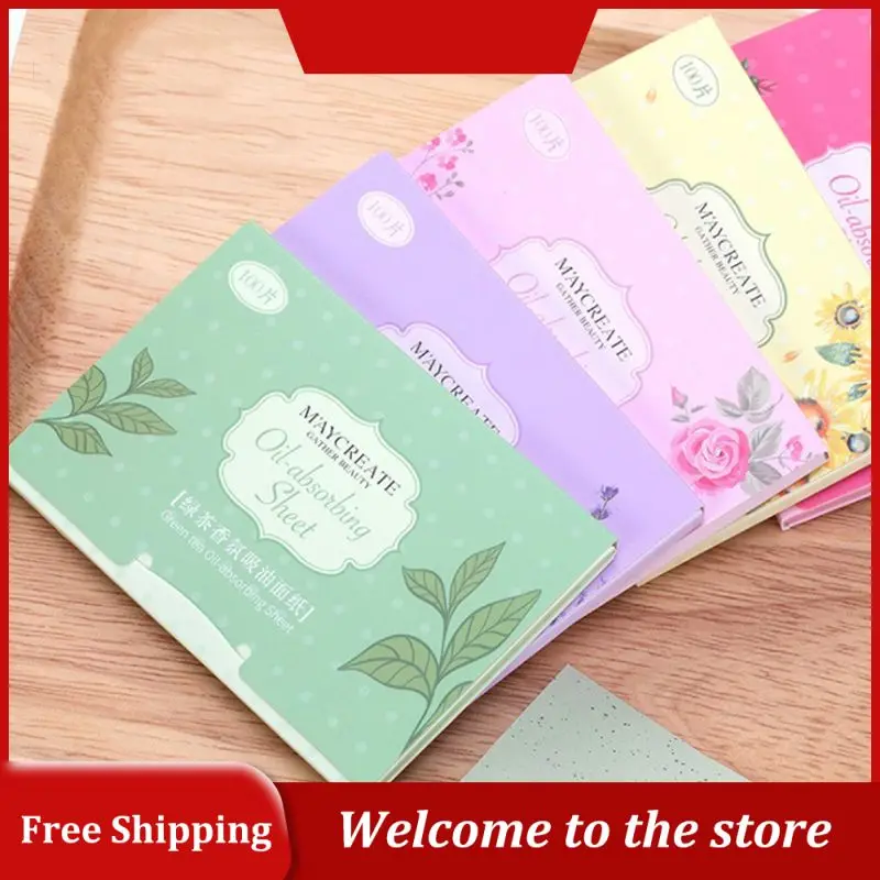 100Pcs Face Oil Blotting Paper Protable Face Wipes Facial Cleanser Oil Control Oil-absorbing Sheets Blotting Tissue Makeup Tools