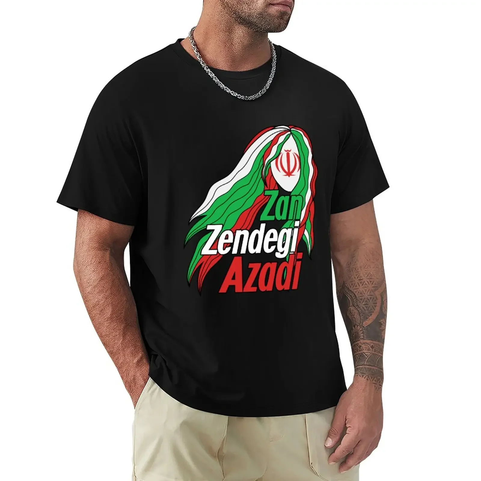 Zan Zendegi Azadi T-Shirt tops summer tops mens white t shirts