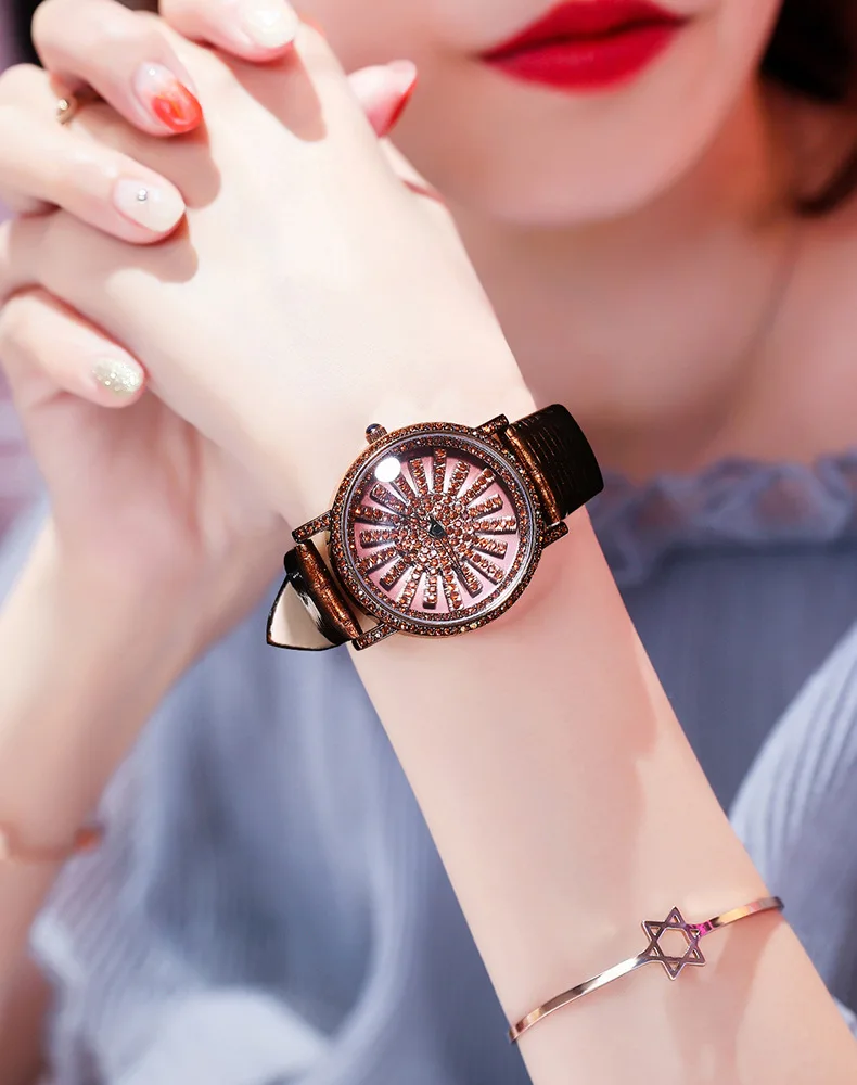

New Luxury Rotating Watch, Fashionable And Trendy Women'S Wristwatch, Simple And Compact Women'S Watch, Ladies' Timepiece.