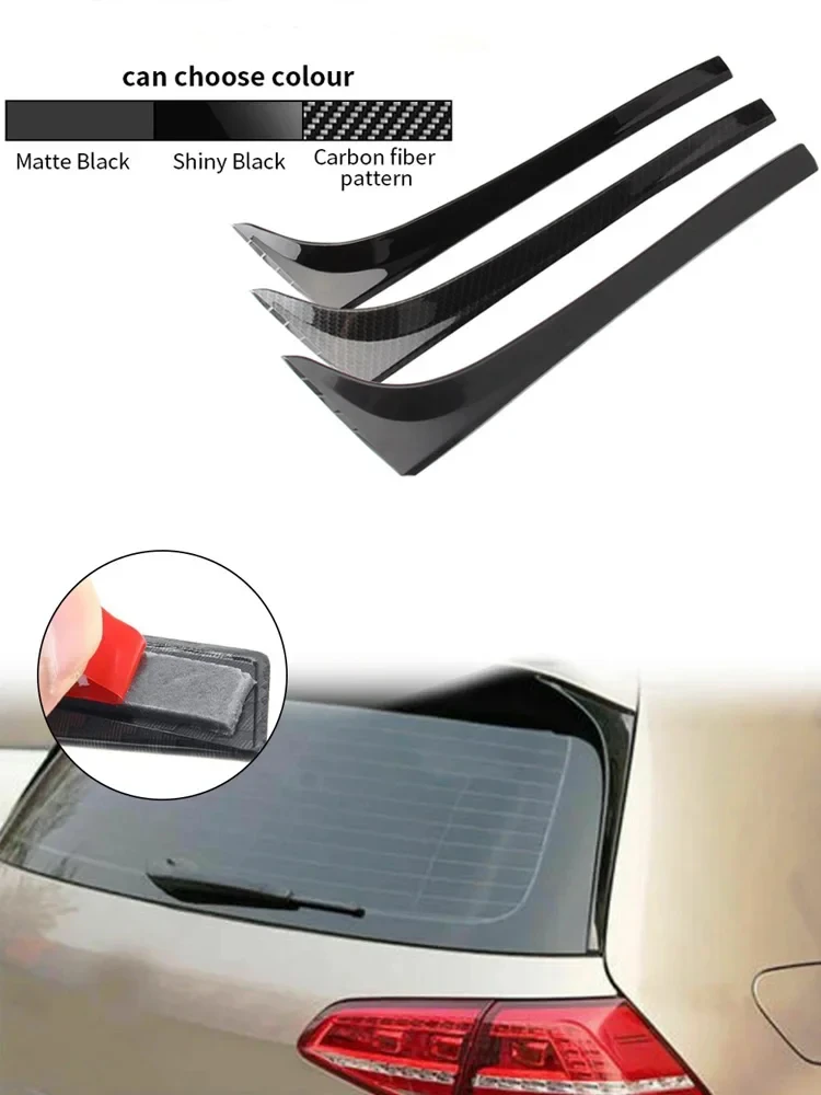 2pcs for VW Golf 7 7.5 MK7 MK7.5 2014-2018 Glossy Black ABS Rear Window Side Trunk Spoiler Canard Splitter Accessories