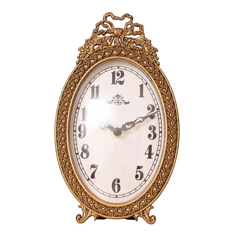 French desk clock, vintage small clock, no seconds hand, living room and bedroom, high-end feel, palace style