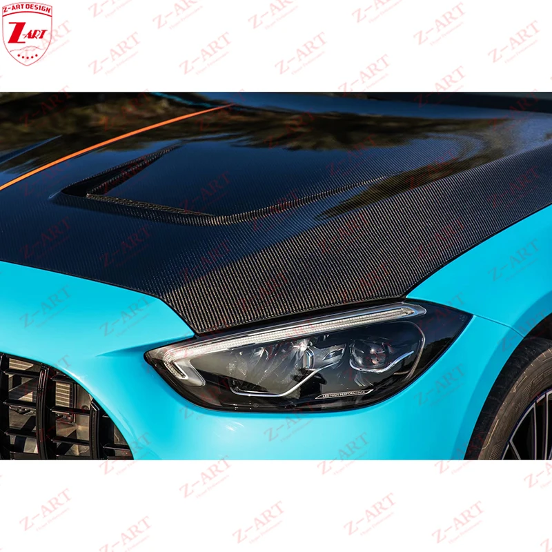 Z-ART W206 carbon fiber engine bonnet for all new C class carbon fiber engine lid for Mercedes Benz C class engine hood