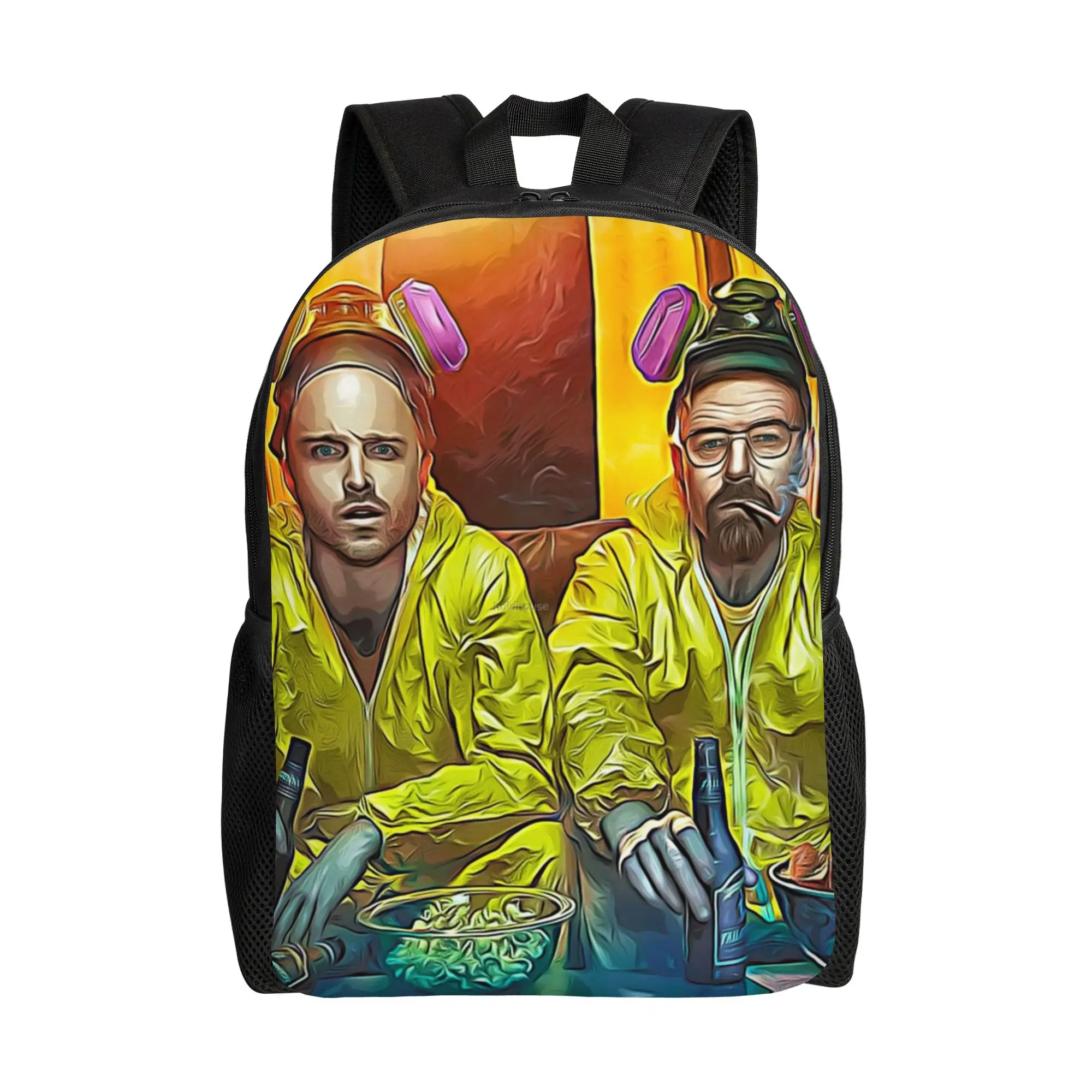 

Breaking Drugs Bad Crime Classical Backpack with Pocket High School Work Walter Jesse Daypack Laptop Computer Canvas Bags
