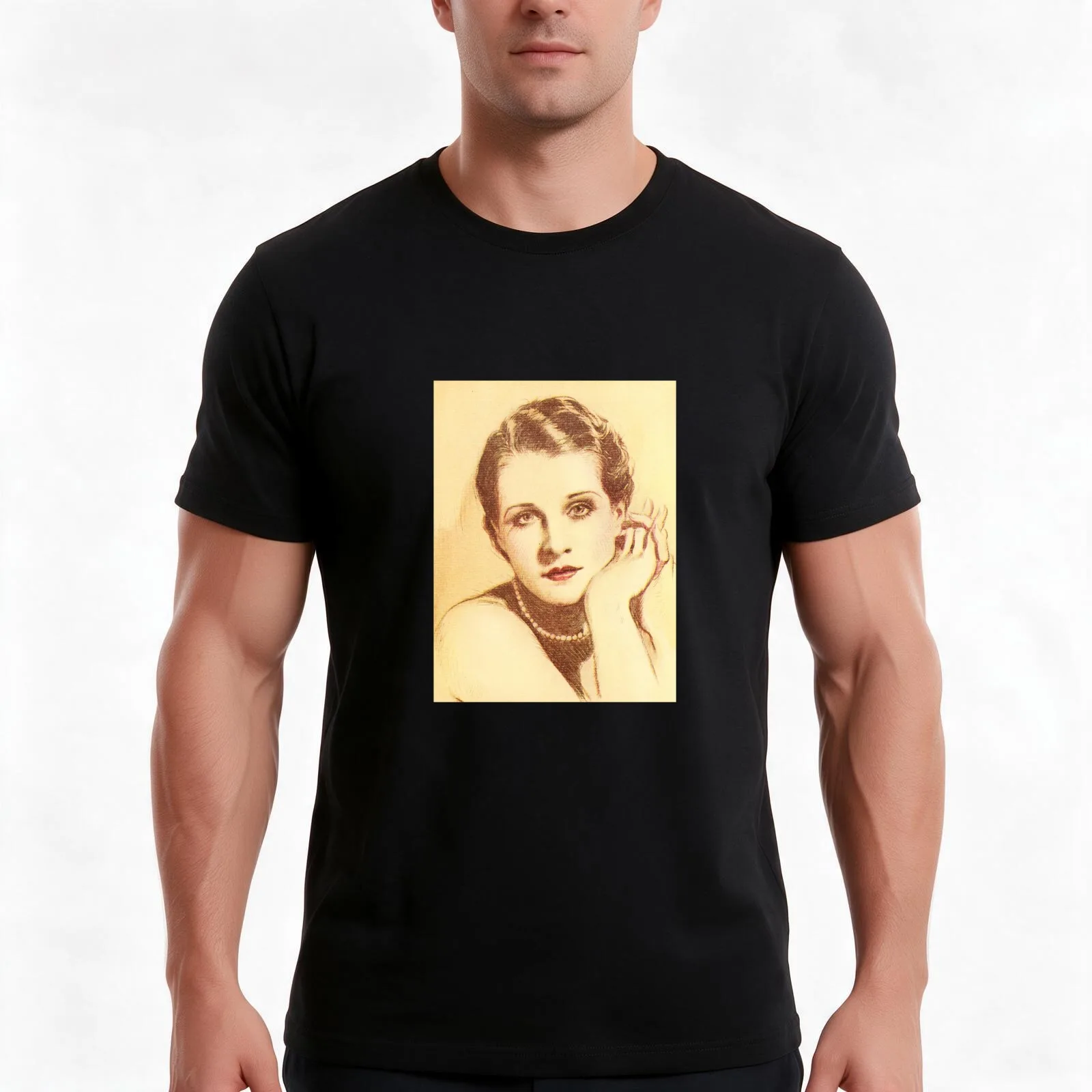 Exquisite Beauty Norma Shearer T-Shirt, Summer Casual Cotton Tee, Oversized Streetwear Tops, Vintage Graphic Print, 100% Cotton