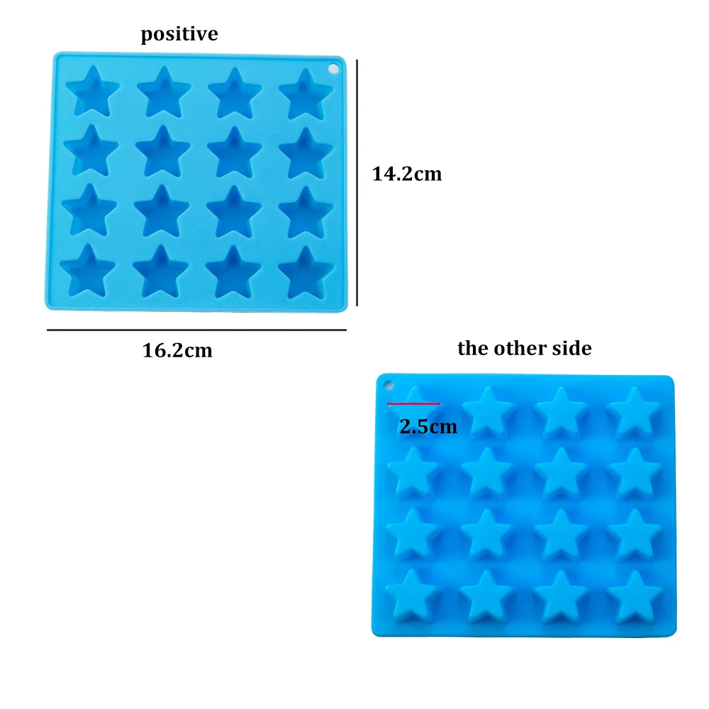 1Pcs 16 Lattice Star Lce Cream Lattice Five Pointed Star Silicone Ice Cream Mold Ice Cubes Home DIY Baking Mold