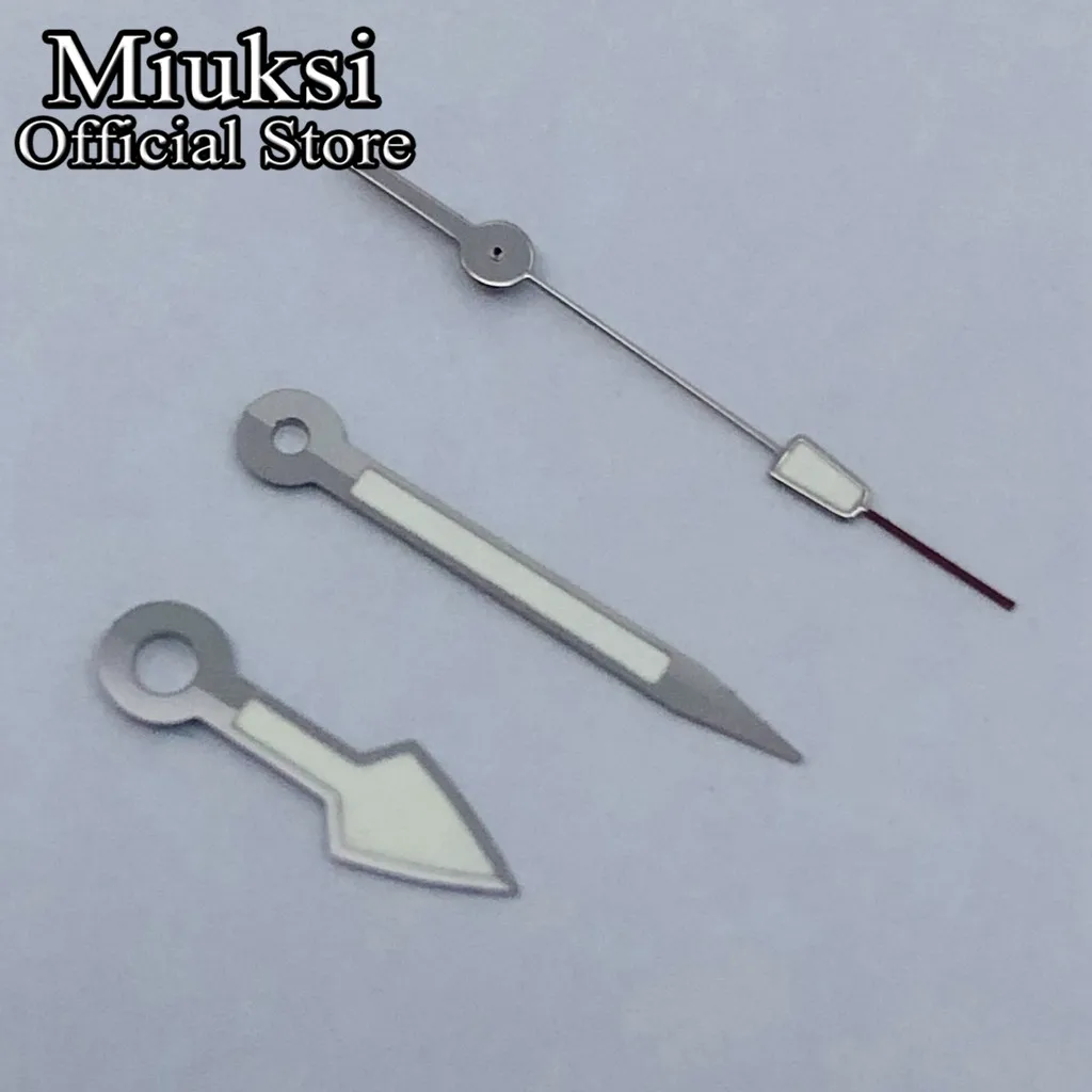 Miuksi silver watch hands green luminous hands fit NH35 NH36 ETA2824 PT5000 Miyota 8215 movement