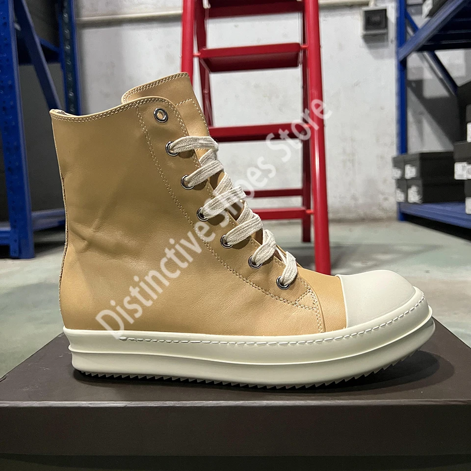 Colorful Leather High Top Men - Streetwear Brand Shoes 评论和价格
