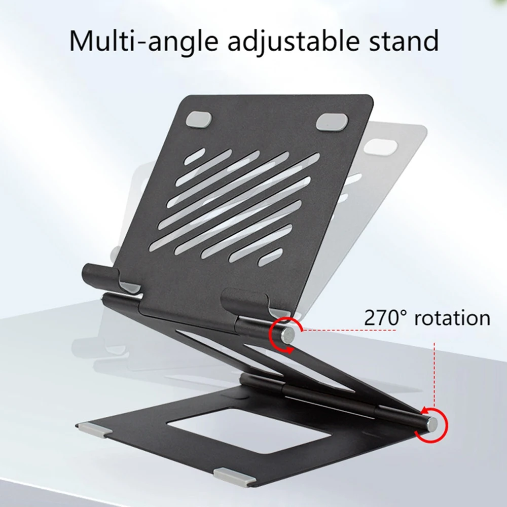 Laptop Stand Metal Cooling Foldable Laptop Stand (Black)