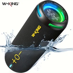 W-KING D320 40W Portable Speaker, IP67 Waterproof, APP Control, High-Quality Audio, TF/AUX, Dynamic Lights for Party, Outdoor, Shower