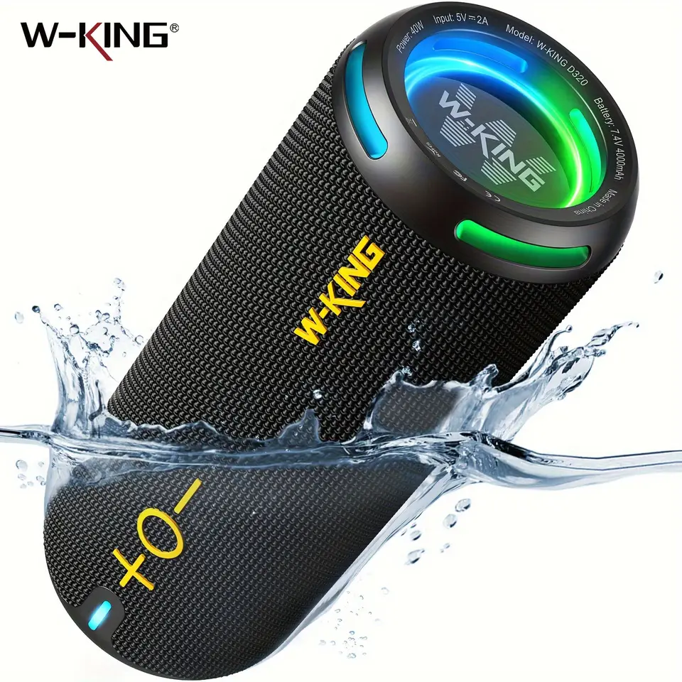 W-King 40W Bluetooth Speaker, IP67 Waterproof, App-Controlled EQ
