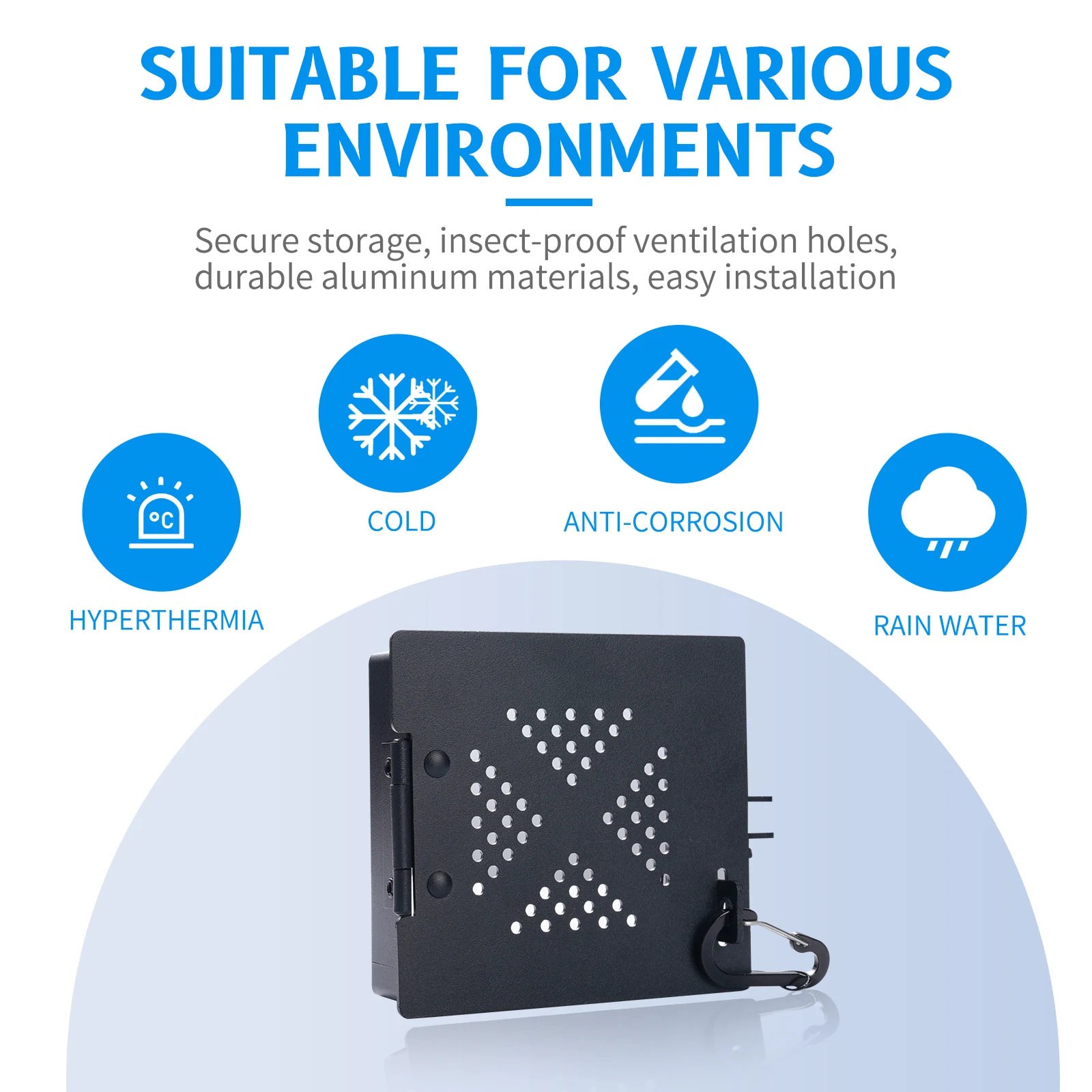 أغطية نهاية ممتص الصدمات RV من الألومنيوم، مجموعة مكونة من قطعتين تناسب المصد المربع مقاس 4 بوصات مع فتحات تهوية مضادة للانسداد وملحقات تخزين متينة RV