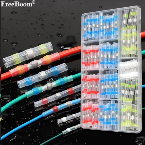 Kit de conectores de Cable de sellado de soldadura, terminales de engarzado a tope termorretráctiles, conector de empalme de Cable eléctrico impermeable, 10 ~ 500 Uds.